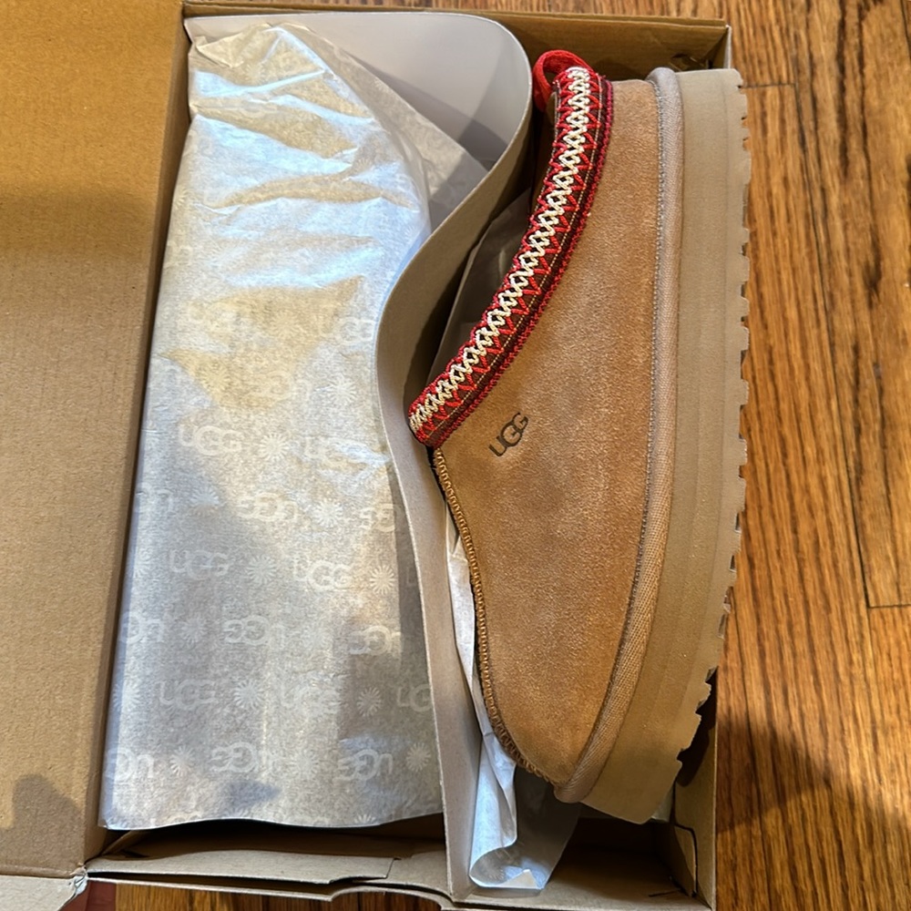 UGG Tazz Slides Platform Slippers Chestnut New Shoes NIB NWT Chestnut 5 Womens 7